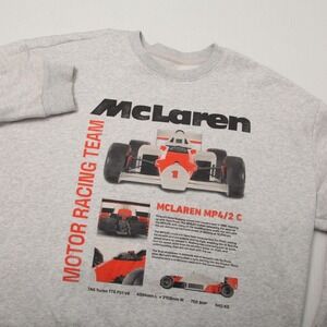McLaren Motor Racing Team Sweatshirt Mens XL Gray Formula 1 MP4/2C Pullover